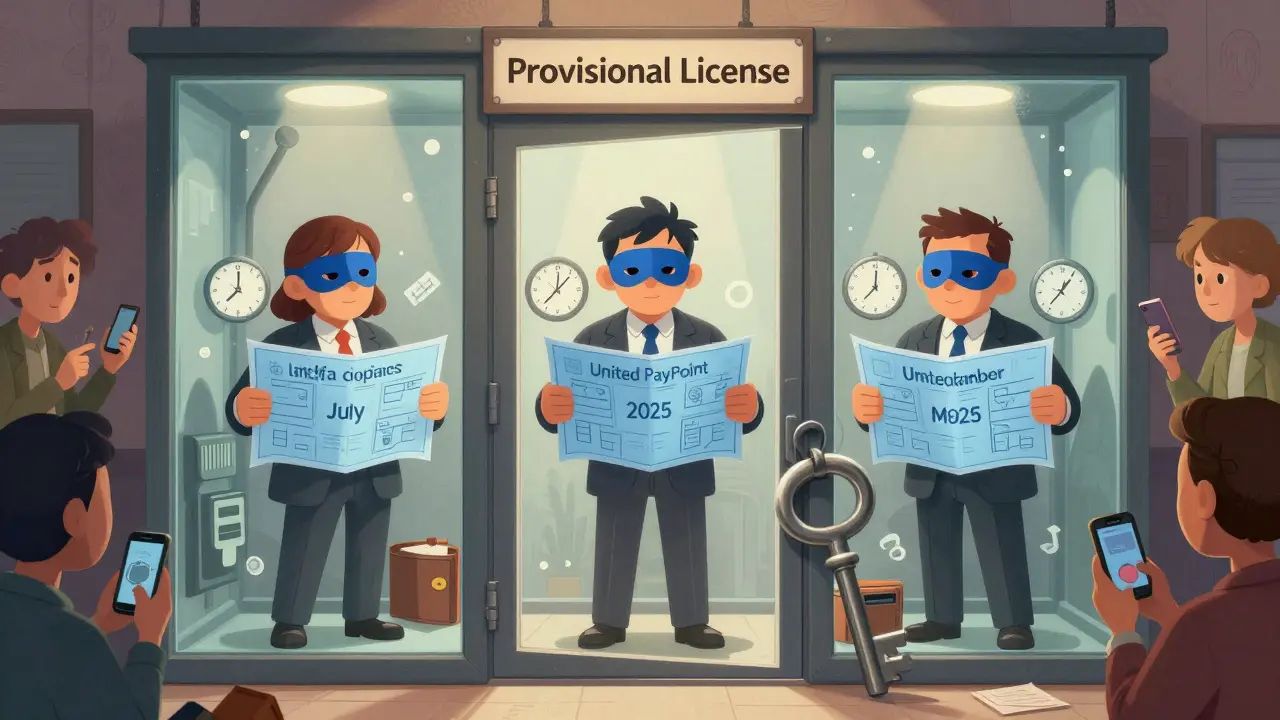 Three crypto companies trapped in a glass vault, clocks ticking toward 2025 deadlines, citizens watching from outside.