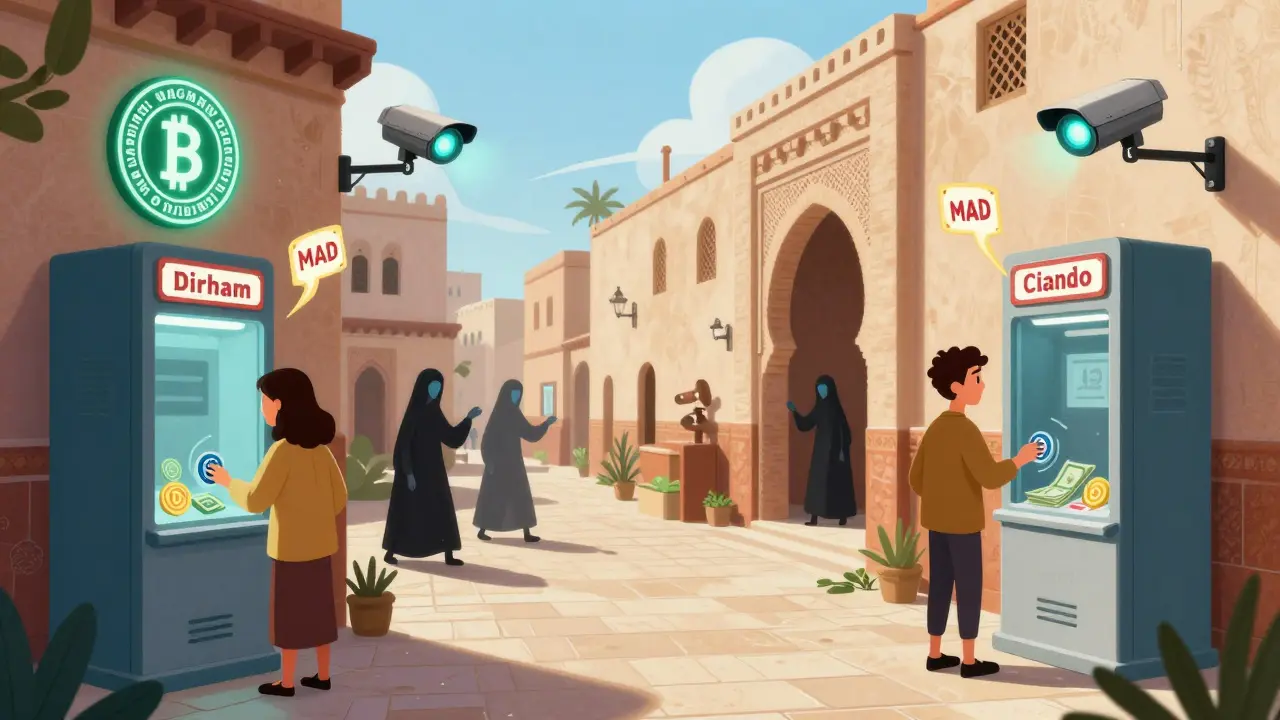 Moroccans trade crypto legally at licensed kiosks while shadowy OTC traders are caught and fined.