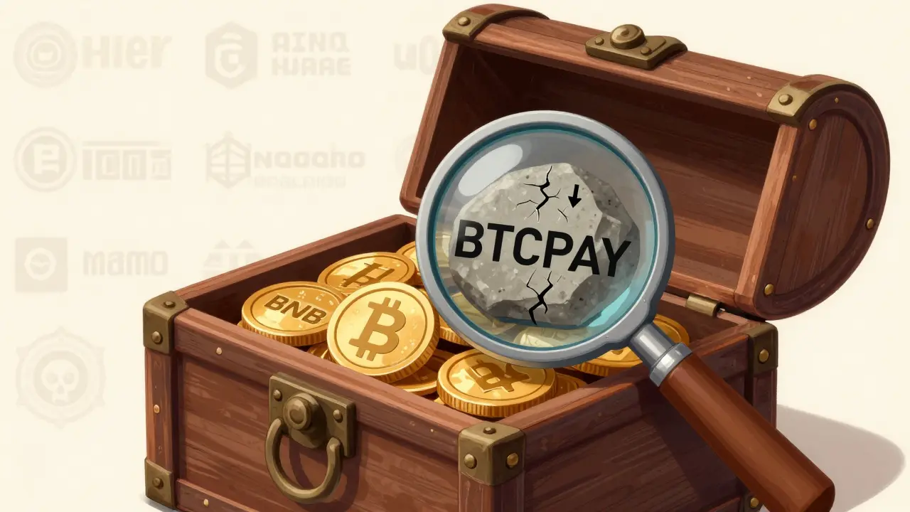 Close-up of a digital wallet showing low-value speculative crypto asset