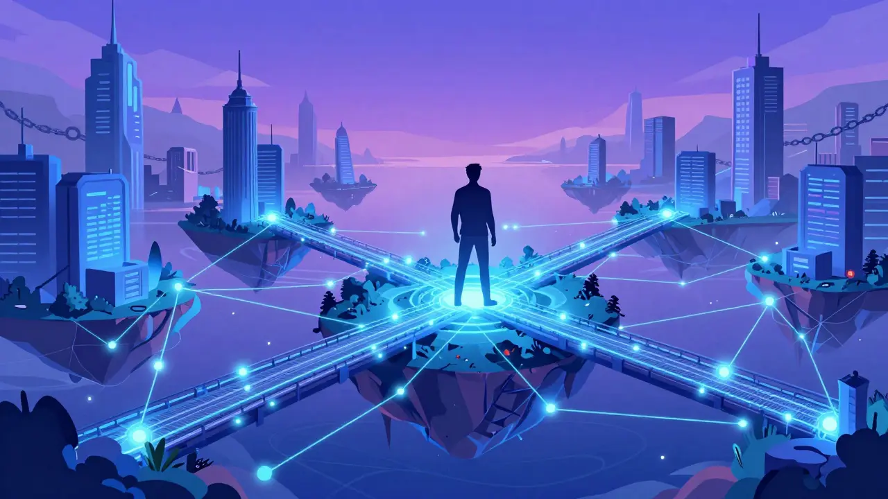 Decentralized bridges connecting islands across borders