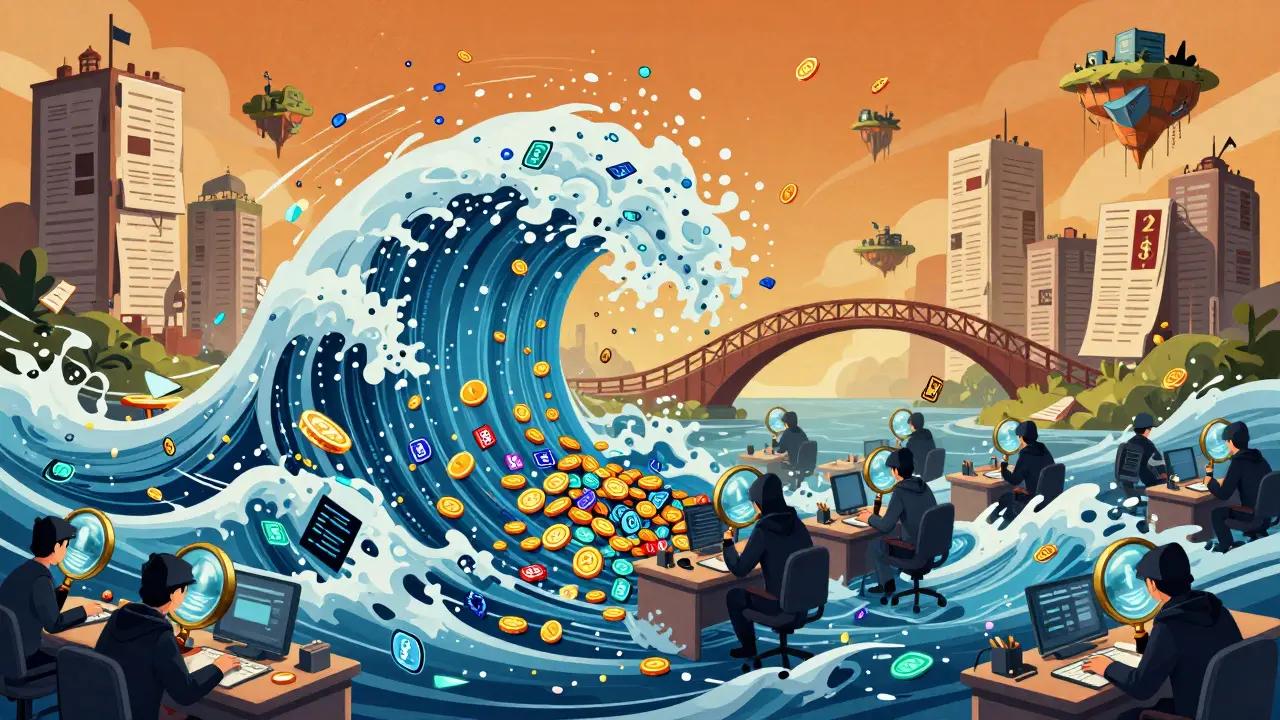Analysts overwhelmed by a flood of chaotic digital transaction waves