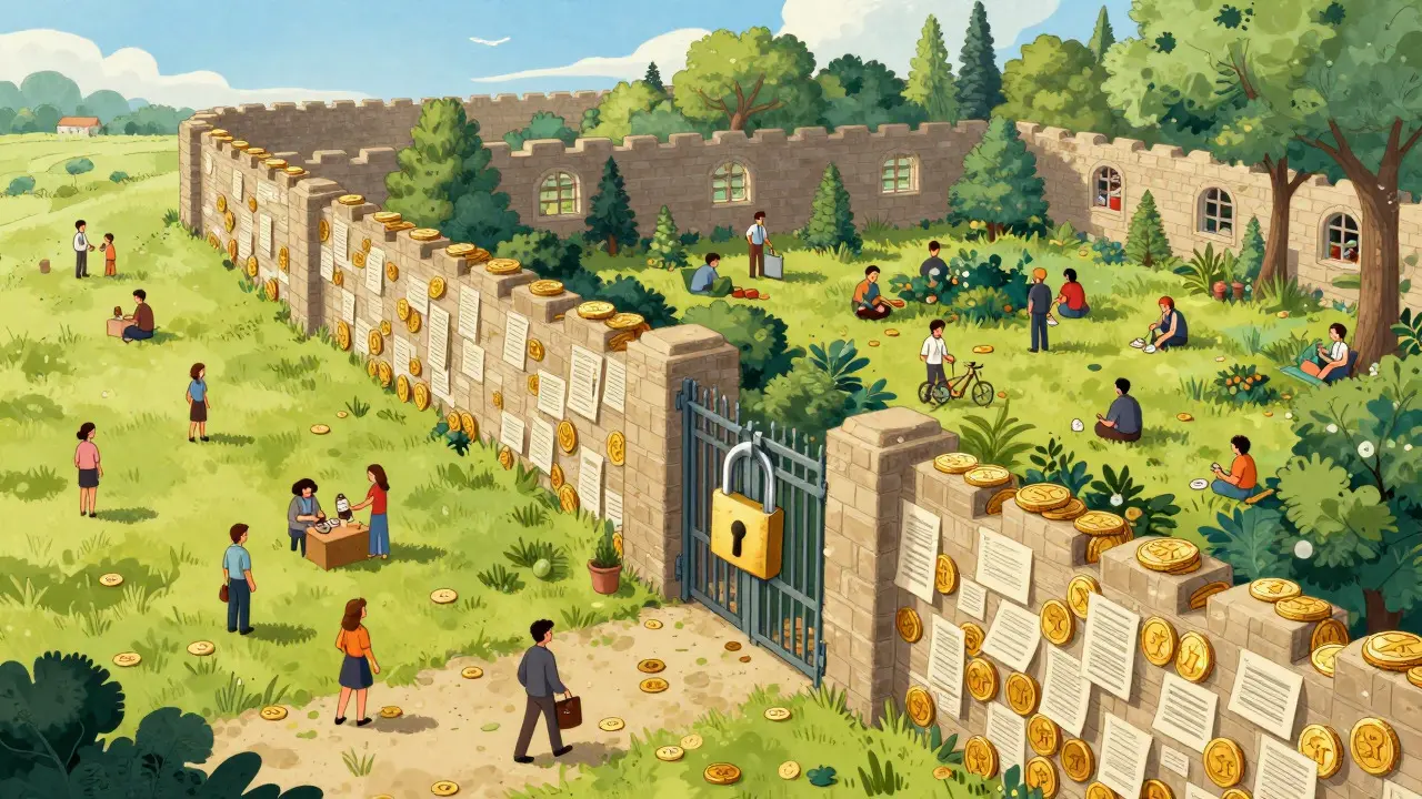 A walled garden representing Turkey's restricted crypto trading environment