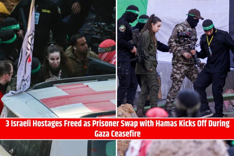 3 Israeli Hostages Freed as Prisoner Swap with Hamas Kicks Off During Gaza Ceasefire