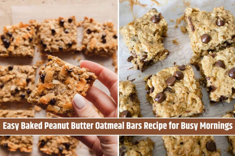 Easy Baked Peanut Butter Oatmeal Bars Recipe for Busy Mornings