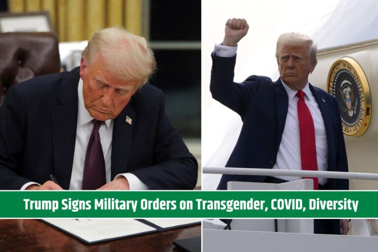 Trump Signs Military Orders on Transgender, COVID, Diversity