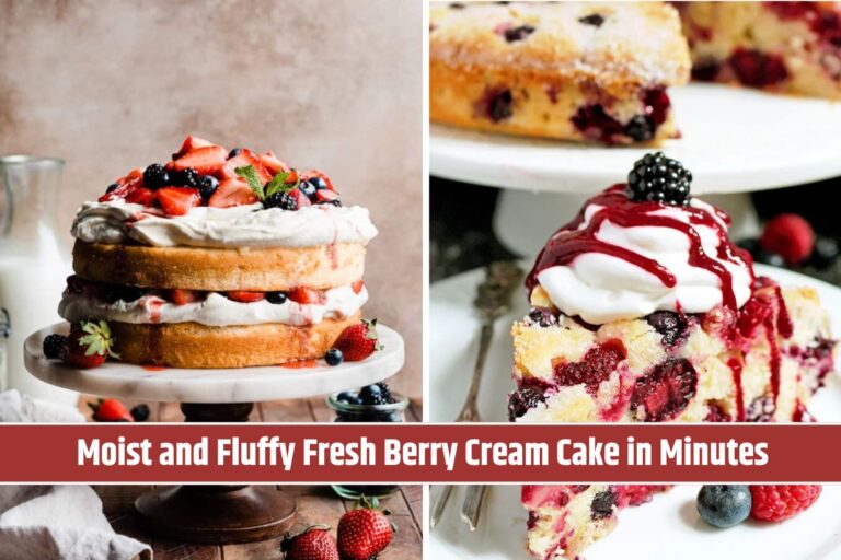 Moist and Fluffy Fresh Berry Cream Cake in Minutes